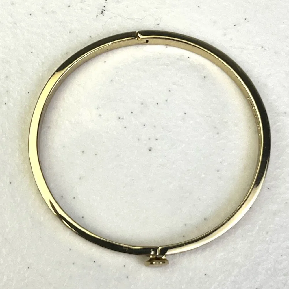 Kate Spade Bracelet Gold Heritage Spade Flower Hinged Bangle with Bag - Picture 4 of 8